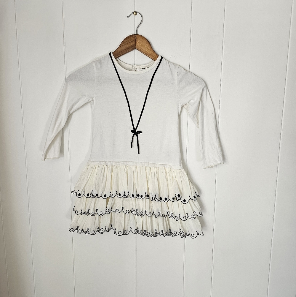 Taille O By Elaine et Lena French Boutique Girls Ruffle Skirt Dress With Bow